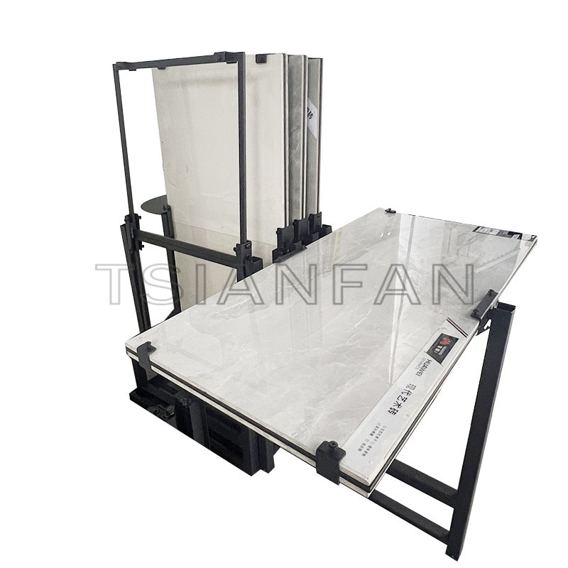 Fit large range of large tiles of porcelain pull straight out swivel show rack