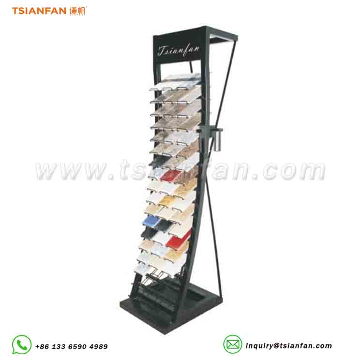 arc type metal quartz stone display rack-srl041