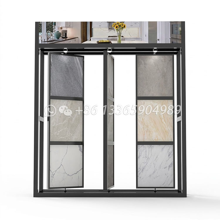 Quartz stone marble metal floor stone display stand-SG006