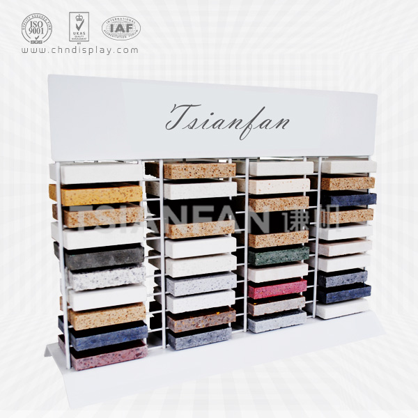 stone sample countertop display iron wire stand-four columns