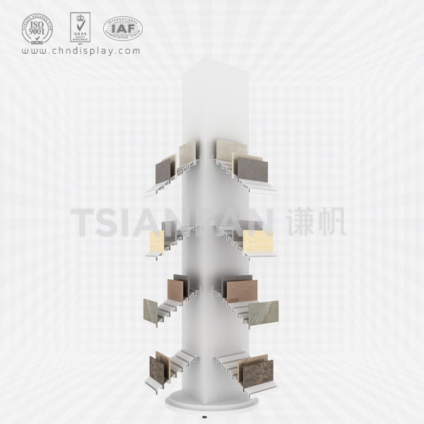 wholesale tile floor large cylindrical printable logo simple display rack e2137