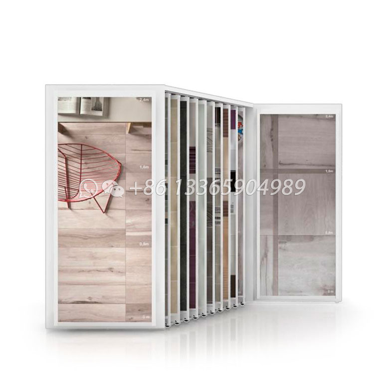 sliding display unit for displaying ceramic floor and wall tiles