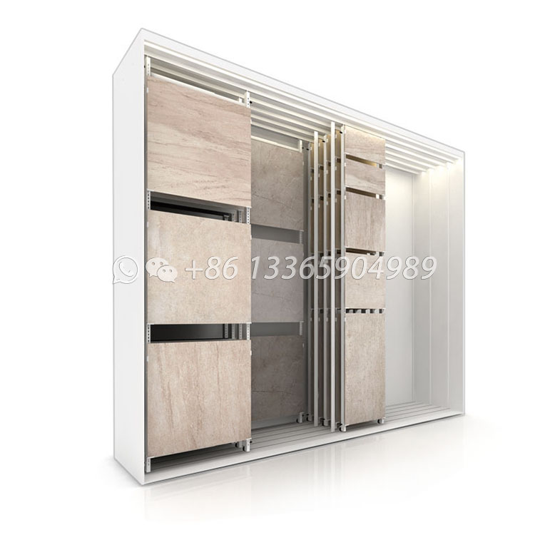 tile sliding display rack with 10 display panels