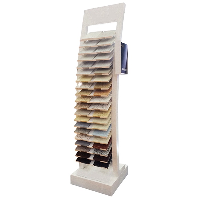 quartz stone marble sample metal floor stand stone display