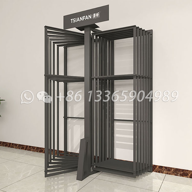 customized ceramic tile showroom design flip display stand