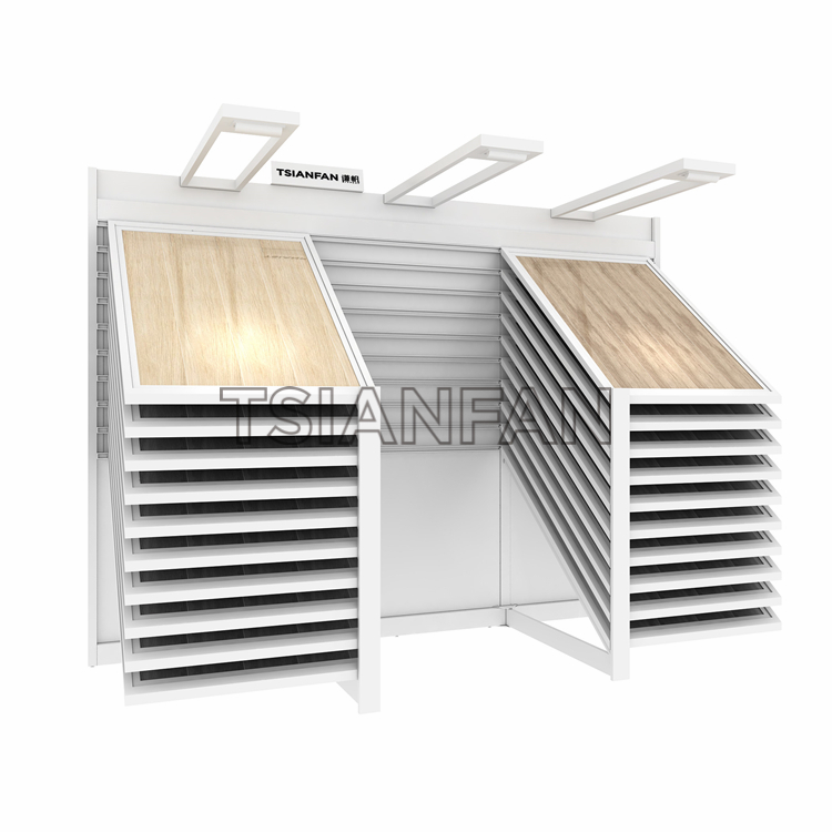 white paint tile display rack, exhibition halls-cx2005