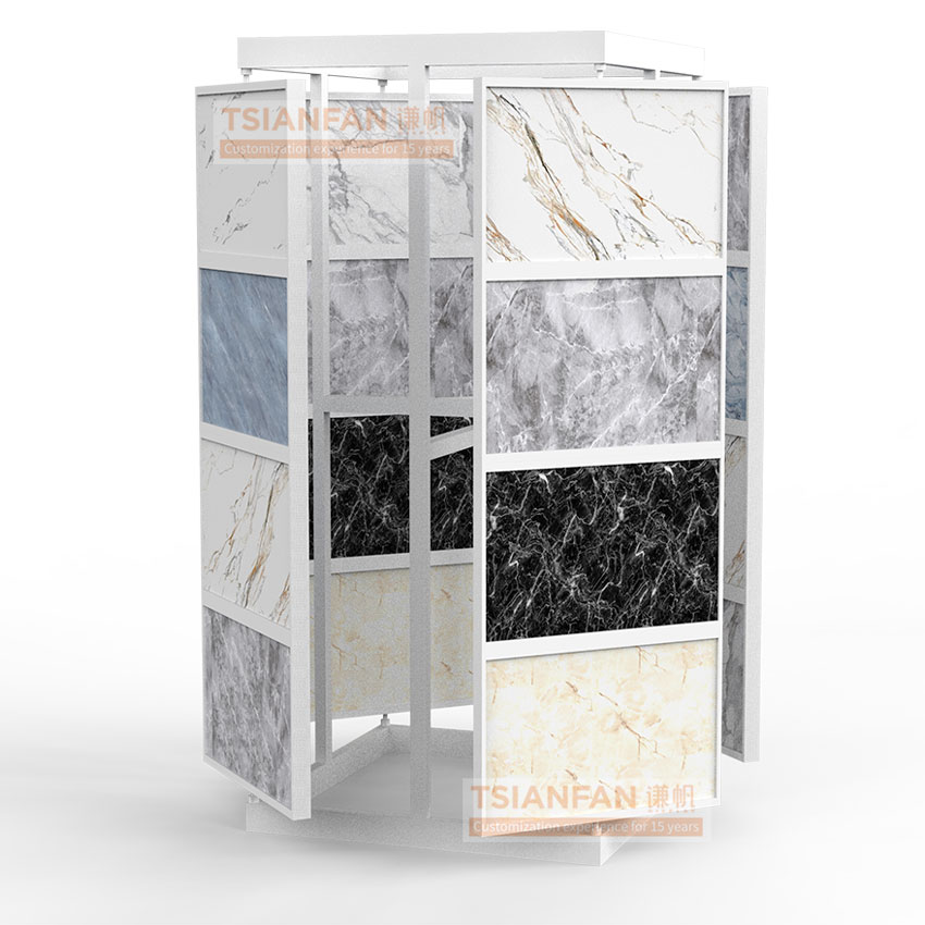 Tile Ceramic Marble Granite Stone Sample Shelf Mosaic Ceramic Floor Stone rotating Metal display rack