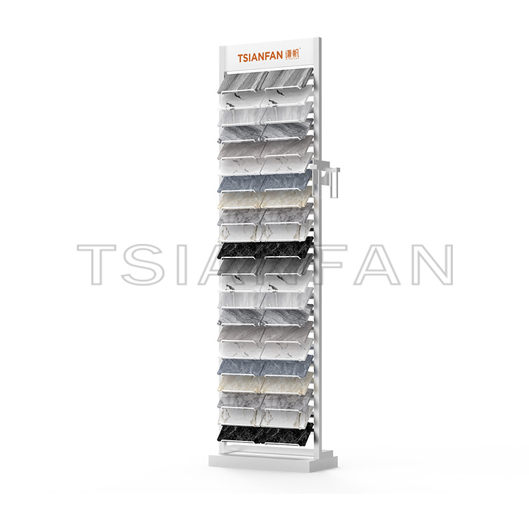 simple quartz stone and porcelain tile sample tower stand-srl018
