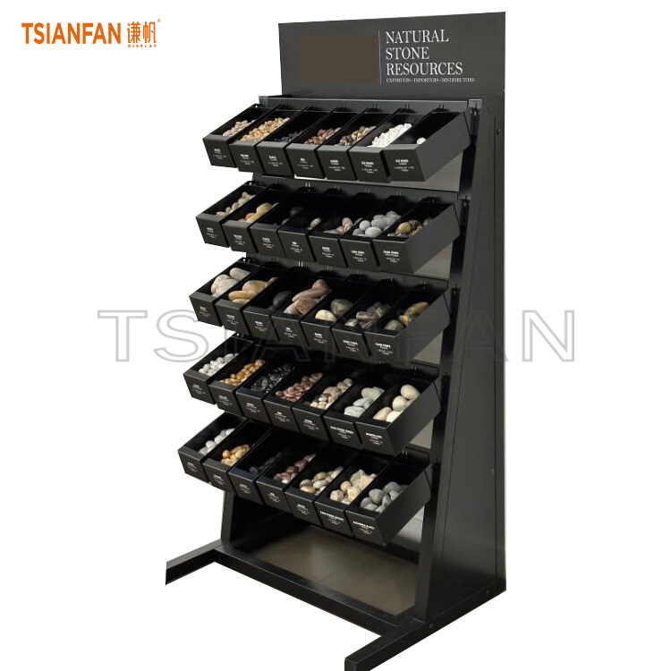 Cobblestone natural stone display rack