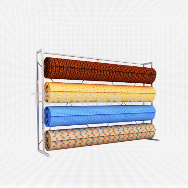 three-tier carpet display stand,rolling carpet rack-cj2003