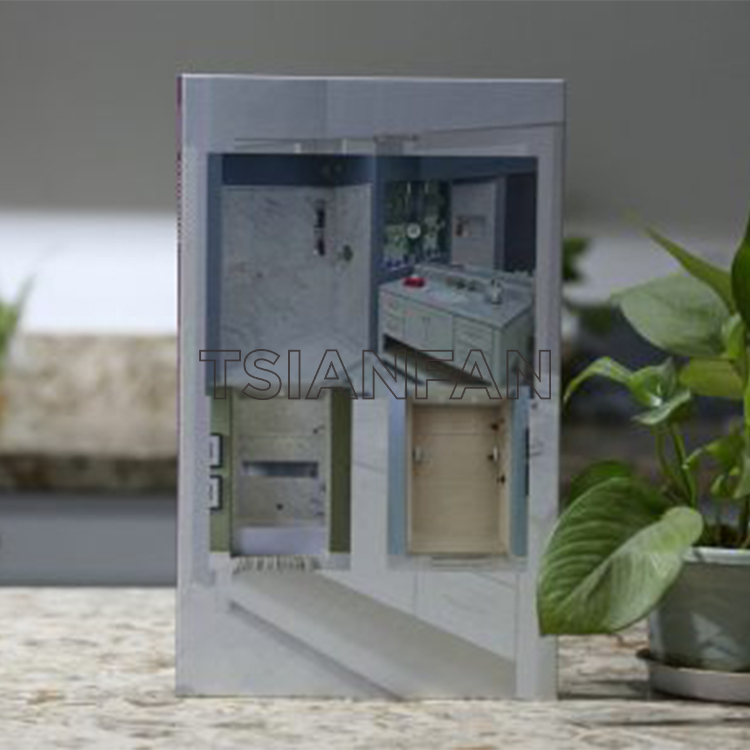 2 pages stone quartz sample book with finger sapce stone display-py2015