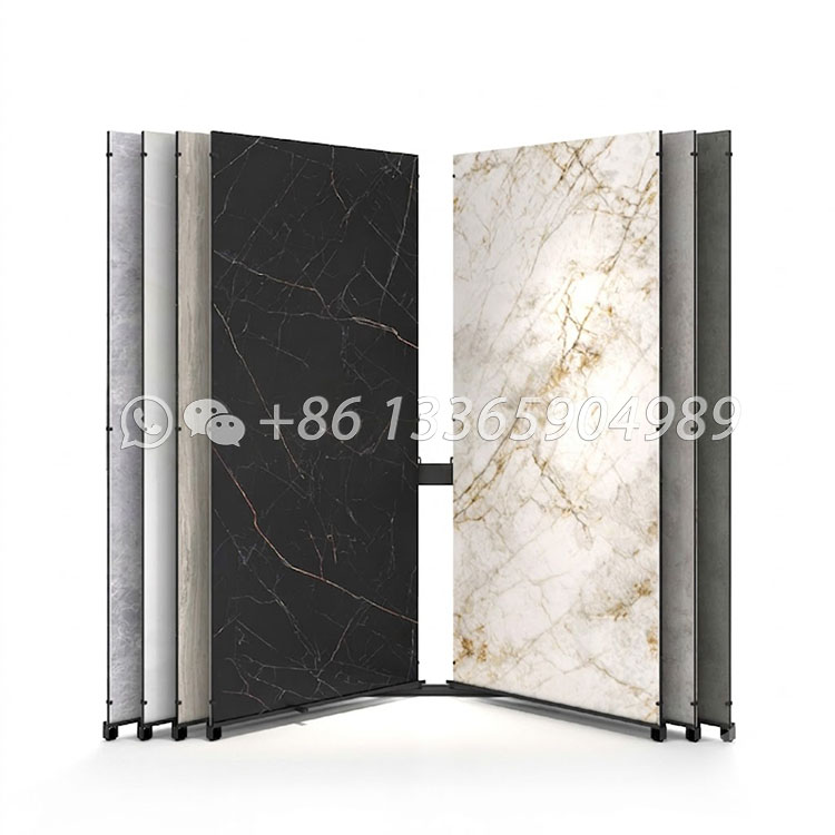 sintered stone tile page turning sliding display stand-st001