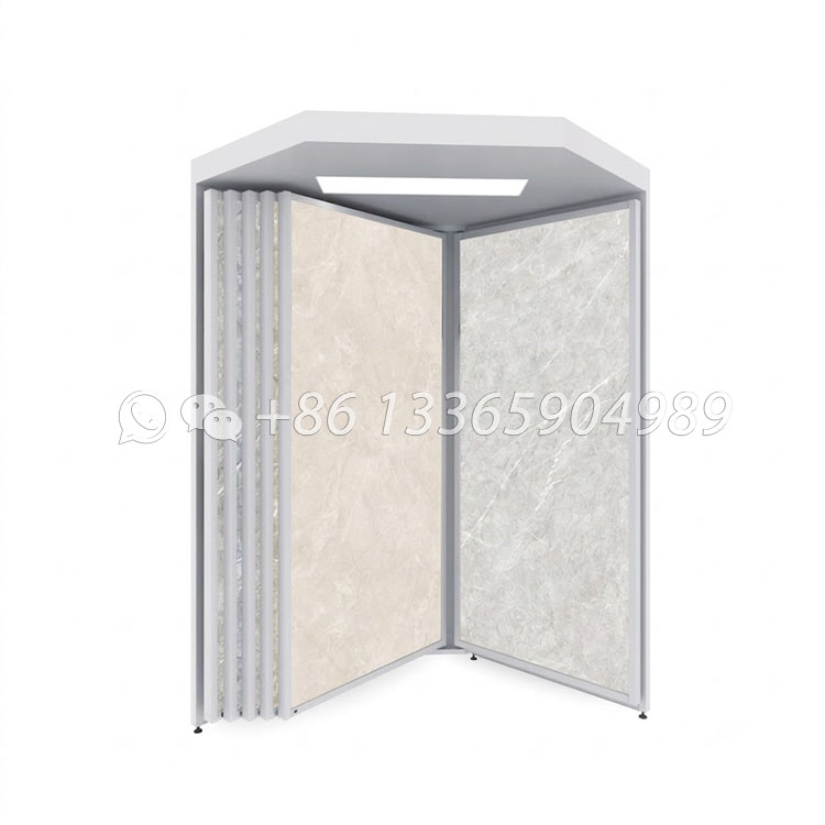 tile marketing tools vertical flip wing display for stone-CF098