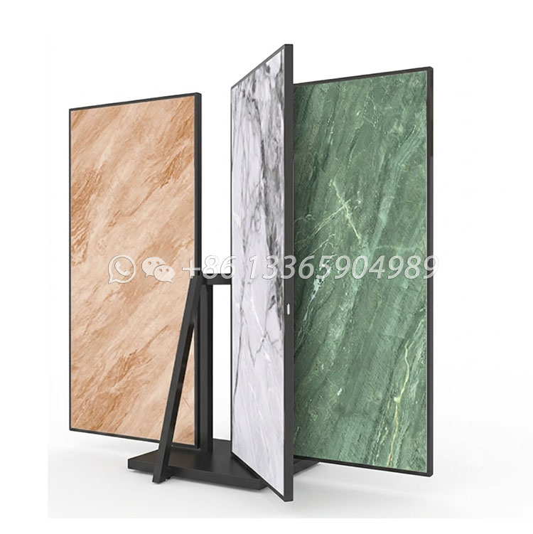 Stone panels sample rotating display stands granite artificial quartz stone marble metal display stands