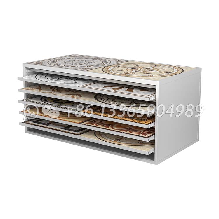Factory Customize Mosaic tile stone sample drawer display rack Marble Granite Cabinet MC1003 - Image 5