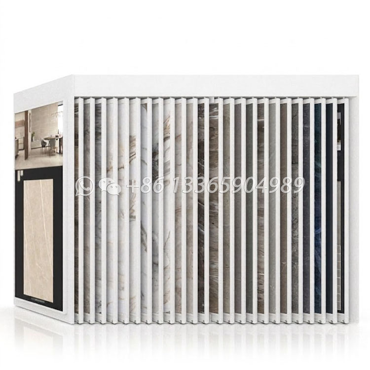 sliding display rack for large slab tile wall tile and floor tile display-st020