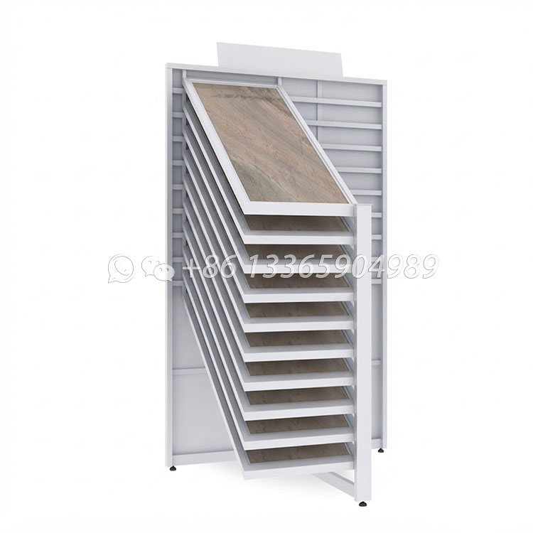 black reclining tile sample display shelf,12 layers-cx2006