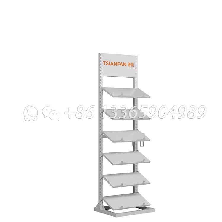 vertical natural stone display stand metal display rack-SG903