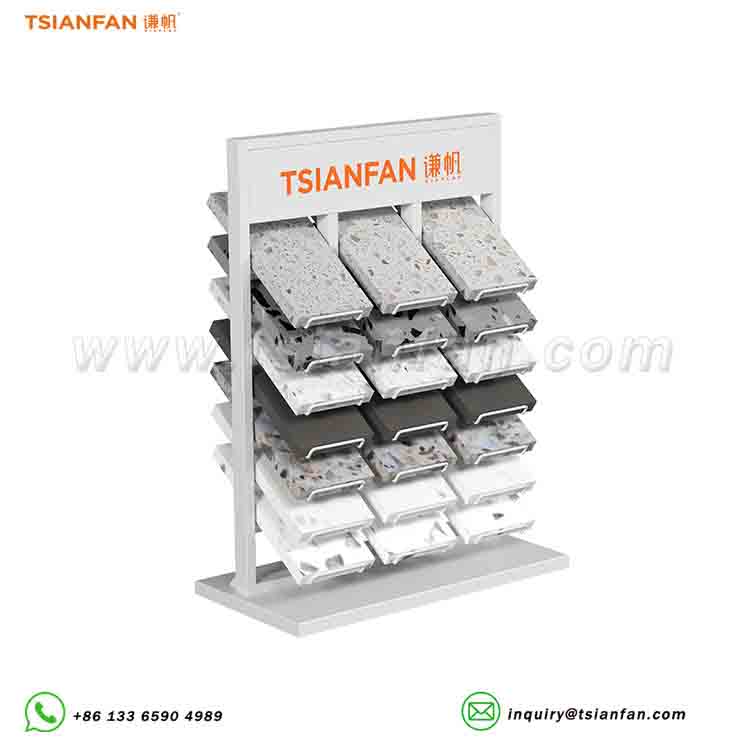 vertical stone display rack garden stone display stand-SRT065