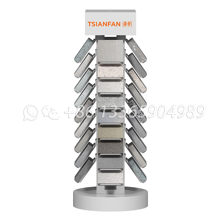 2026New design logo printing marble stone natural stone sample rotating display stand srt3014 - Image 4