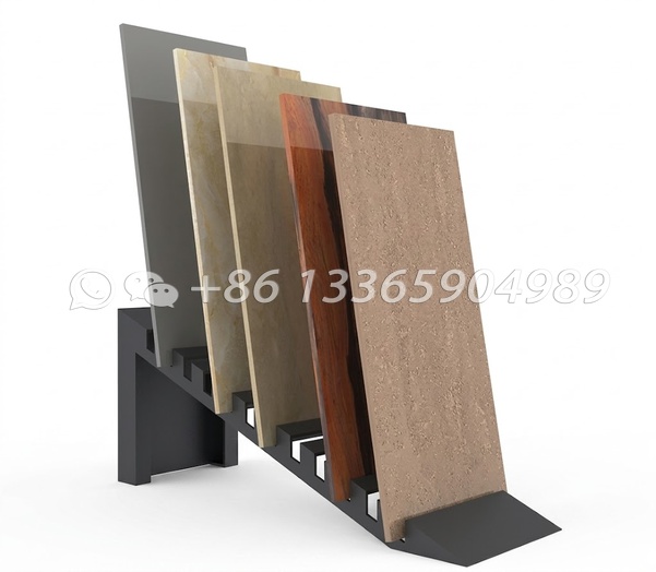 high quality tile floor small iron high-end black insert reclining 12 hole simple display rack e2125