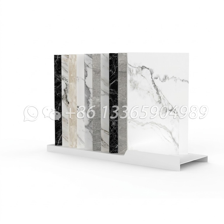 Simple design desktop display stand quartz marble stone sample Countertop display stand SR820