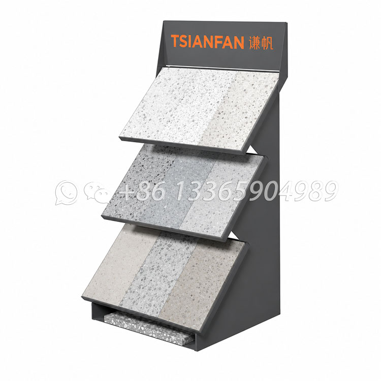 3-Tier Countertop Stone Sample Display Rack – Desktop Tile Display Stand-srt942