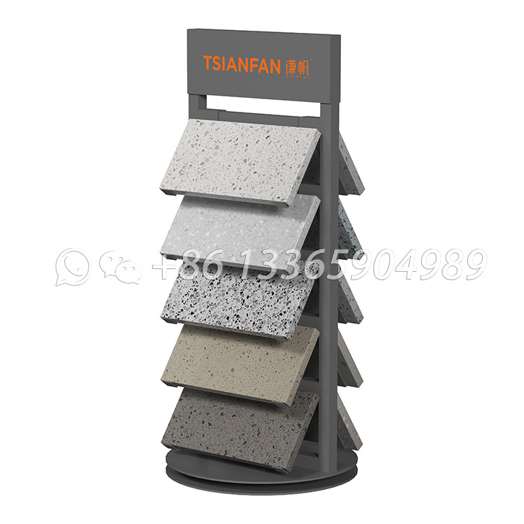 Freestanding Rotatable Stone Display Rack for Quartz, Marble & Countertop Samples-SRT047