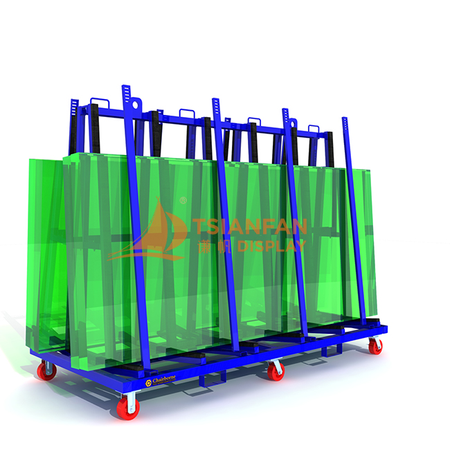 glass shelf transportation mobile cart slab granite steel truck type a sign glass type a slab rack