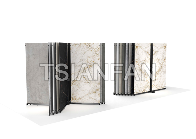 ceramic tile slab sintered stone rotary sliding display stand-st004