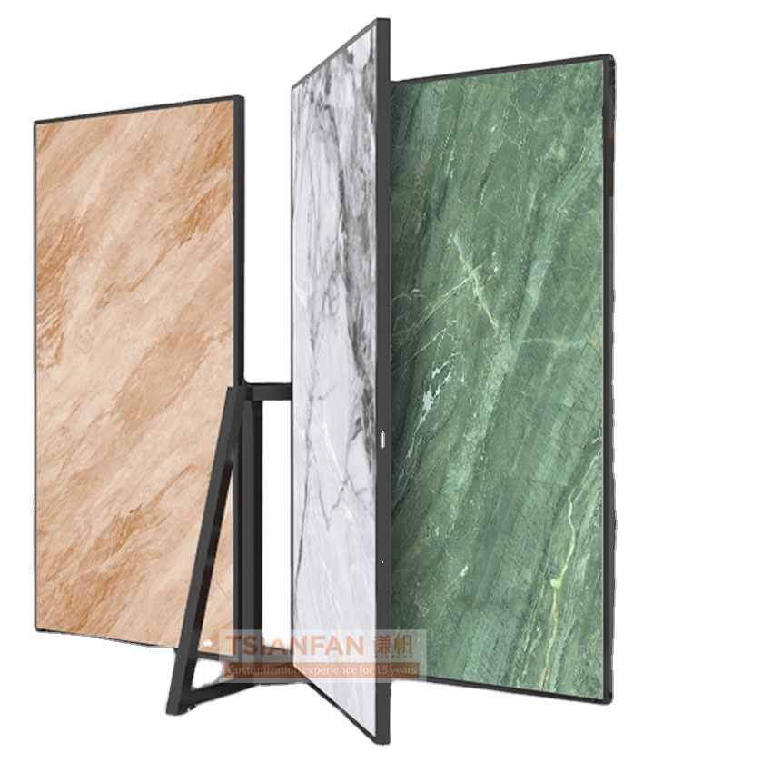 Stone panels sample rotating display stands granite artificial quartz stone marble metal display stands