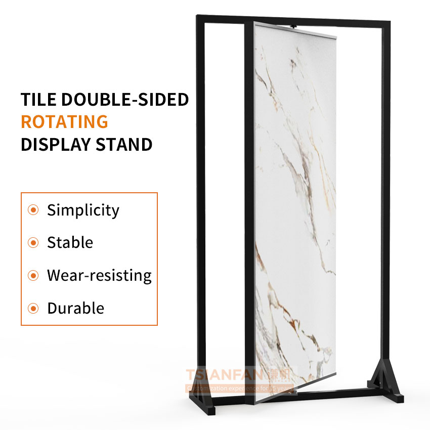 Large Marble tile stone board rotating display flooring display stand