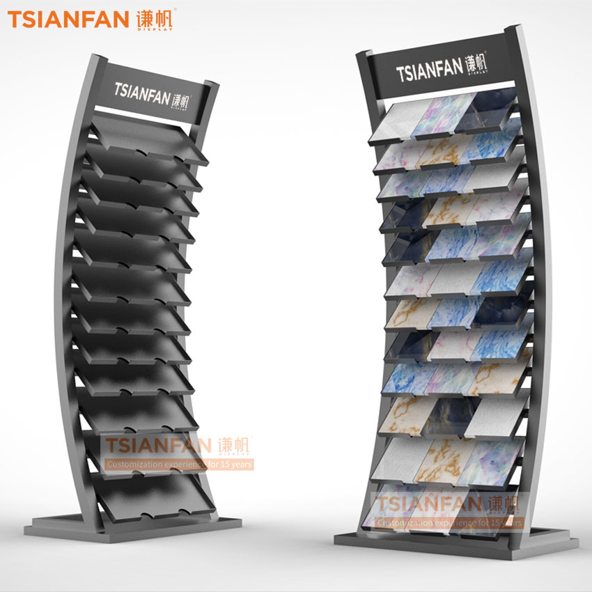 Customized marble stone sample display stand-SRL041