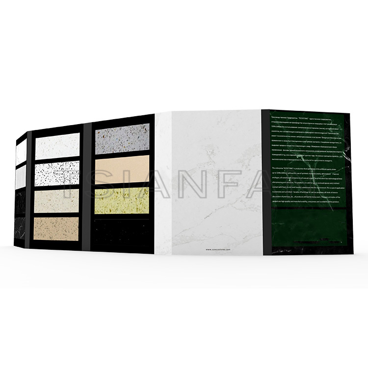 Upright Plastic Marble Quartz Flip Flip Display Booklet-PPE020