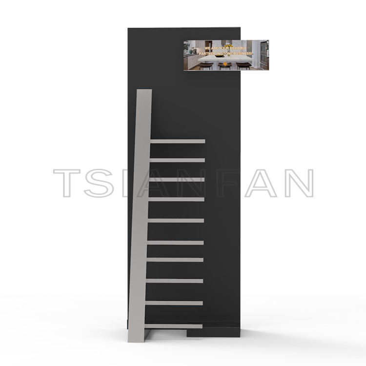 Showroom Artificial Stone Waterfall Floor Metal Shelf Manufacturer-SG1017