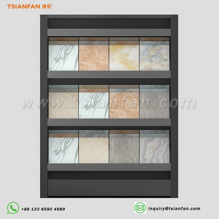 CC028-porcelain tile displays Floor-standing display cabinet interior design