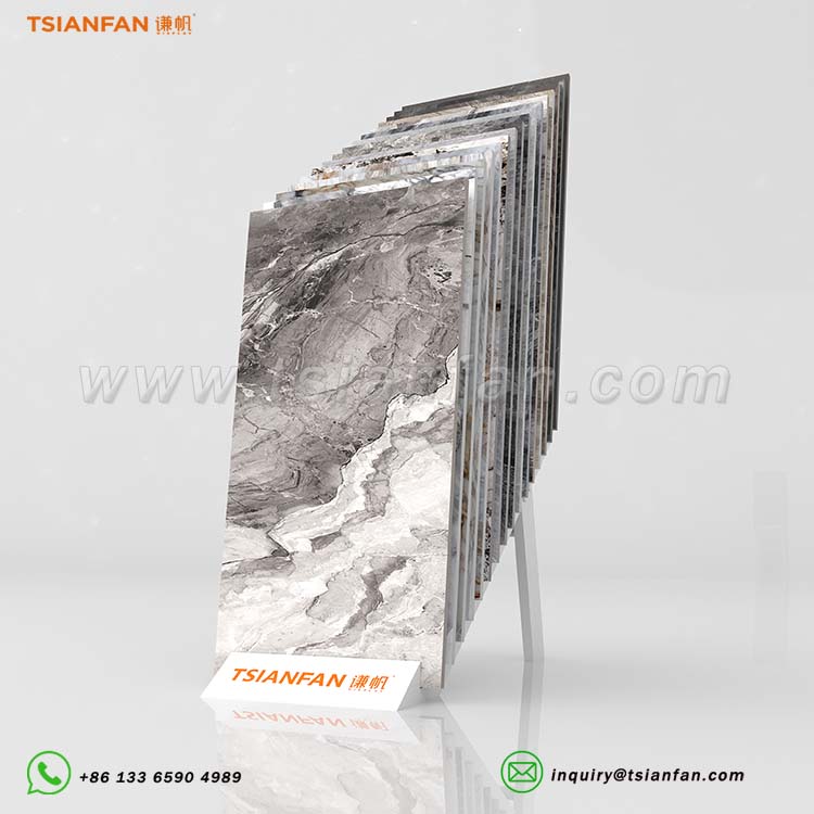 marble showroom display stone display rack-CE917