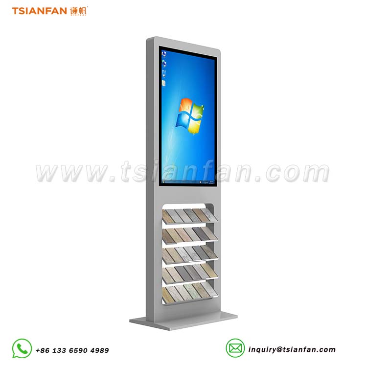 tile display rack with digital screen stone display stand-SRL160