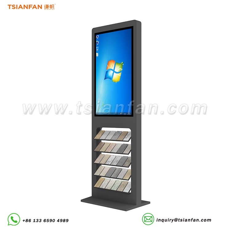 tile display rack with digital screen stone display stand-SRL160