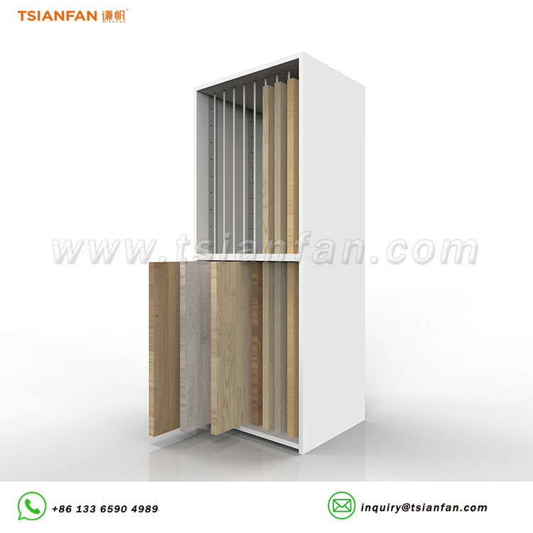 adjustable wooden tiles display cabinet for sale
