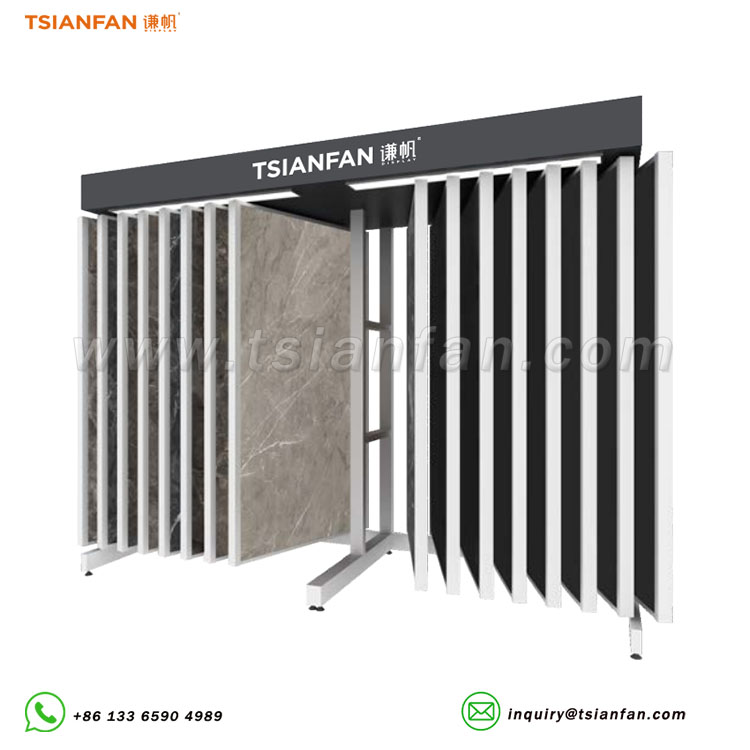 turning page tile sample stand retail showroom solutions-CF009