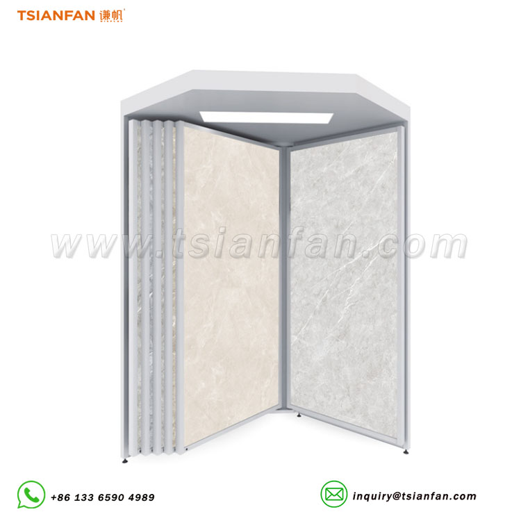 tile marketing tools vertical flip wing display for stone-CF098