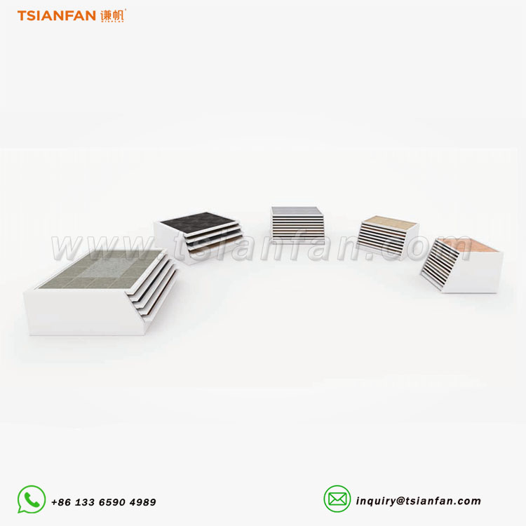 Custom tile sample display cabinet with storage-CC608