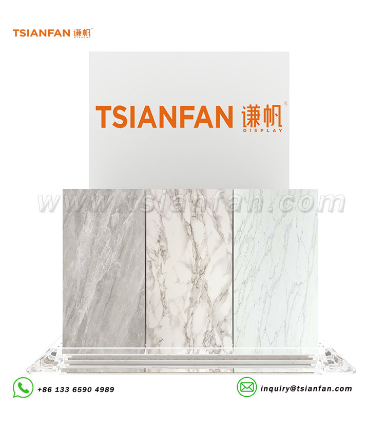 Heavy-duty acrylic countertop rack for marble samples-SRT941