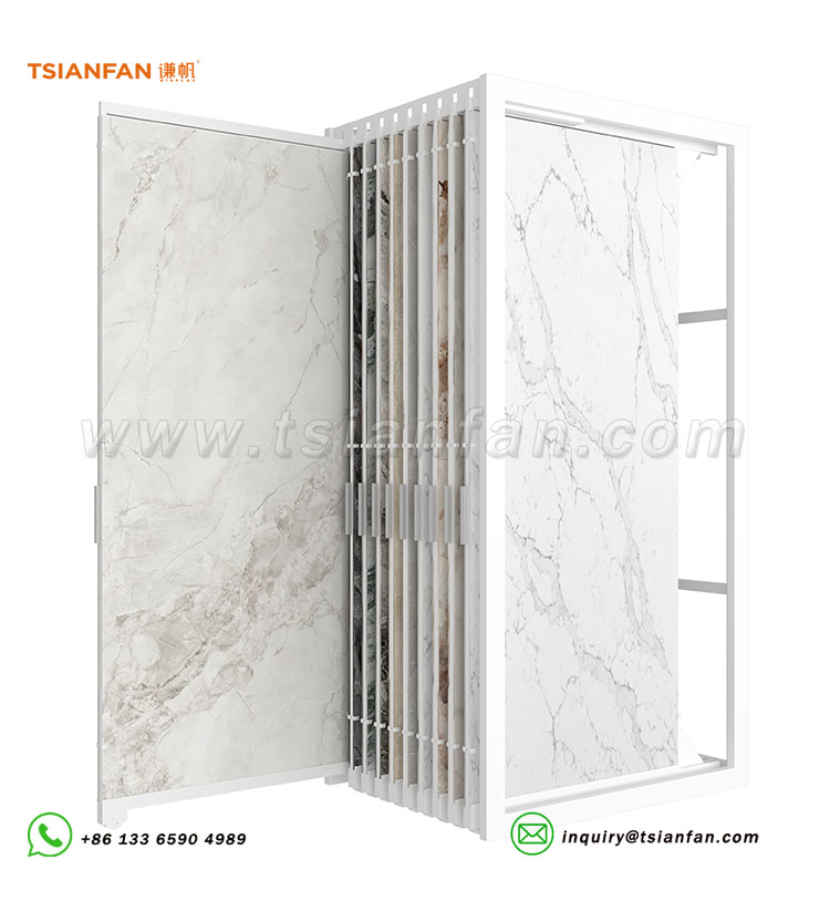 Smooth-gliding sliding tile panel system for showroom-CT011