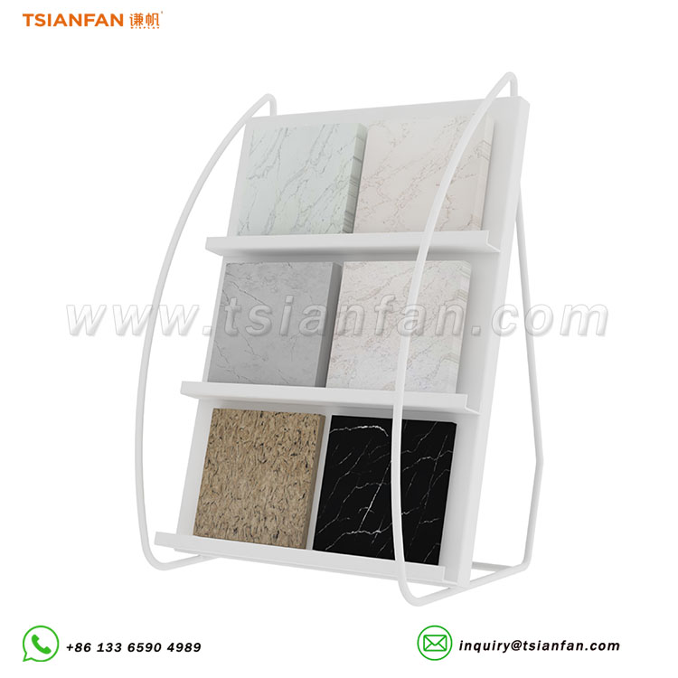 Triangular stable base tabletop rack for tile samples-SRT084