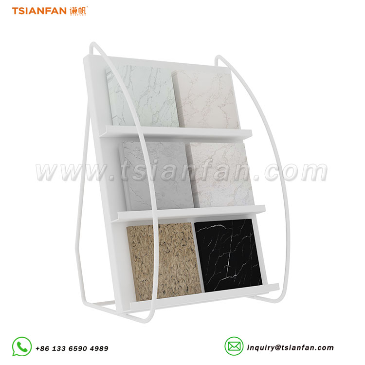 Triangular stable base tabletop rack for tile samples-SRT084