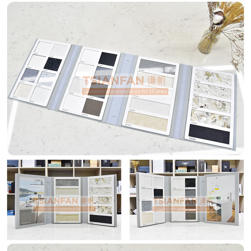 Quartz Stone Mosaic Tile Sample Binder Folder Displays