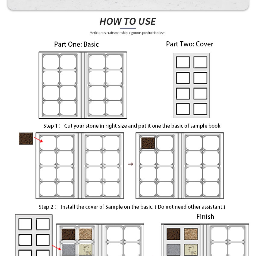 Quartz Stone Mosaic Tile Sample Binder Folder Displays