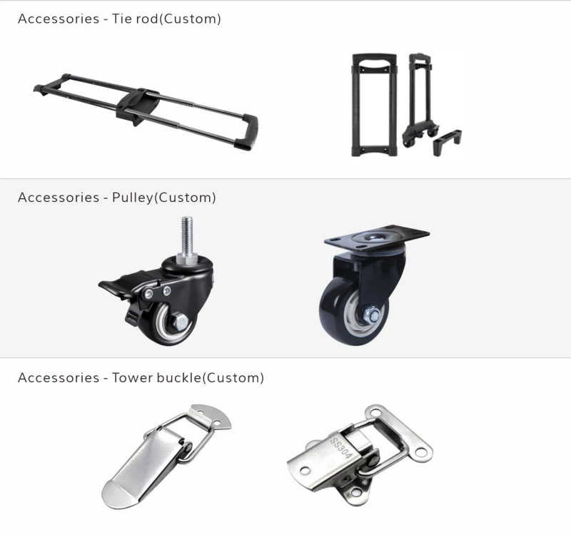 Accessories: Handles, Tie rod, Pulley, Lock, Tower buckle